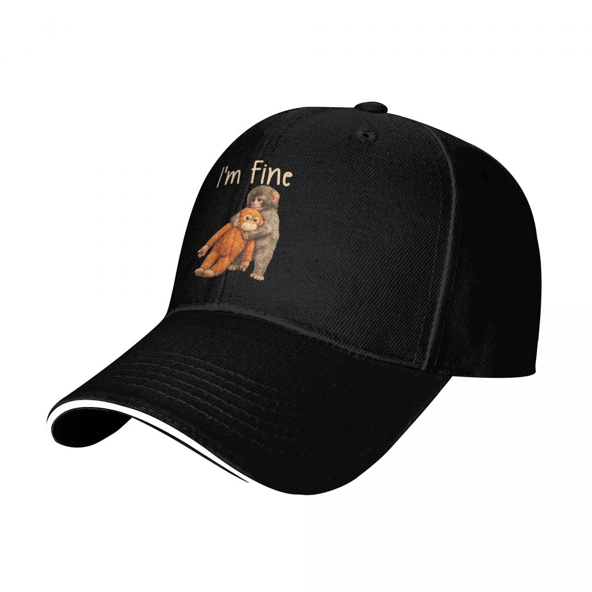 Outdoor Sport An - Baseballkappen mit traurigem Affen-Punch-Meme und orangefarbenem