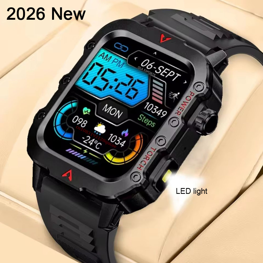 Outdoor Sport Day - Neue Herren Smartwatch LED-Taschenlampe Outdoor GPS