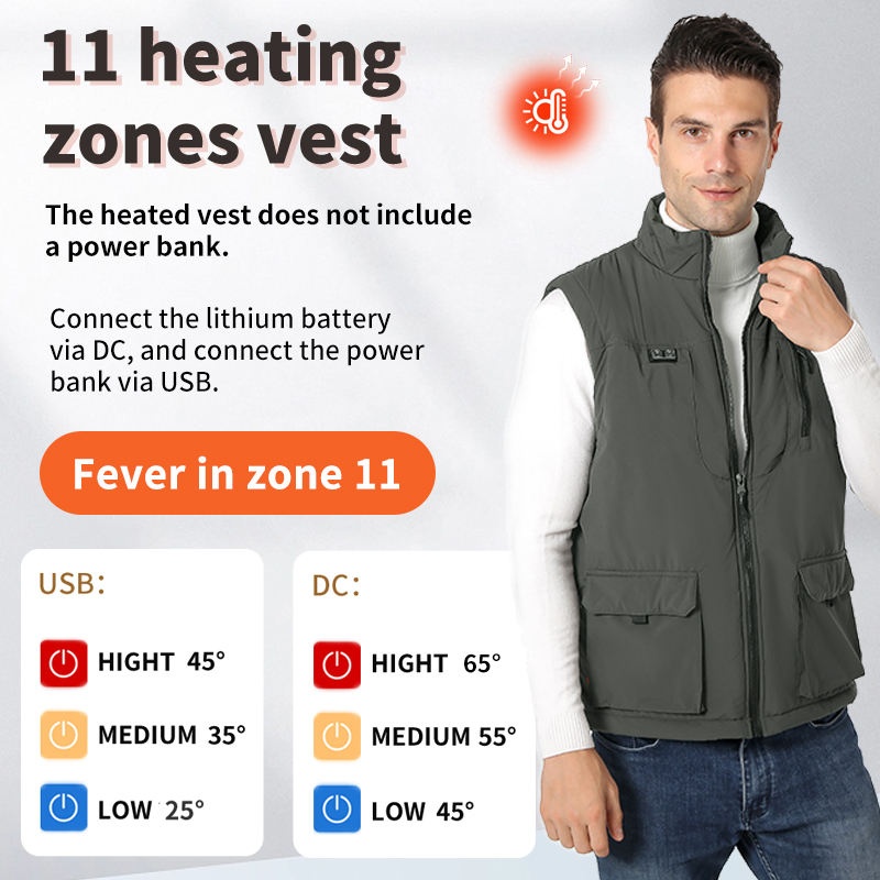 Outdoor Sport Winter Jacket - Intelligente 11-Zonen-Heizweste für Wärme im Winter
