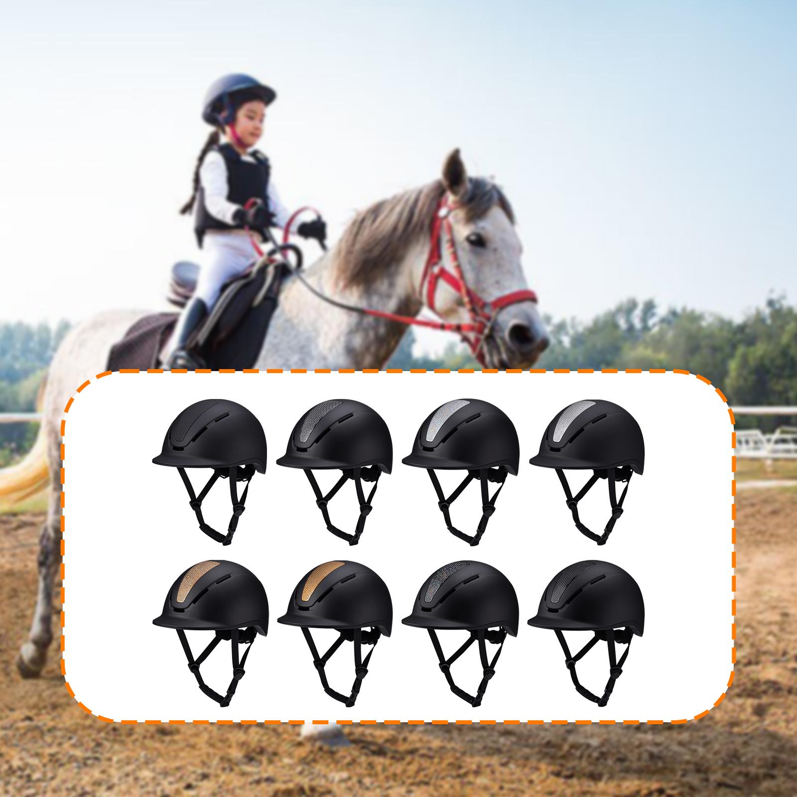 Equestrian Helmet - Verstellbarer Reithelm mit Kinnriemen, klassischer Sicherheits-Kopfschutz,