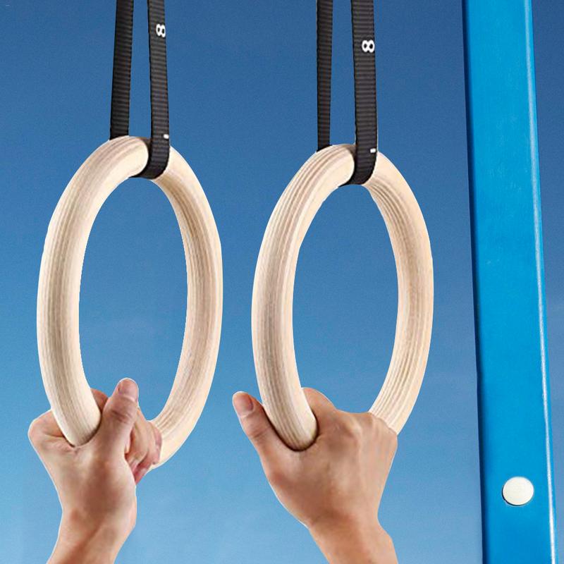 Outdoor Sport Bar - 1-teilige Gymnastikringe aus Birkenholz zum Hochziehen,