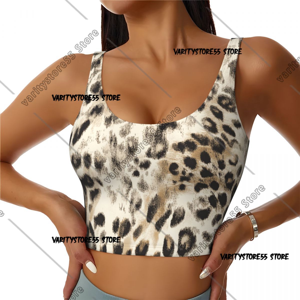 Outdoor Sport Day - Leopard Print Yoga Weste Frauen Gym
